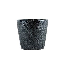 Cachepô de Cerâmica Senegal Points Chumbo - 16cm x 17cm